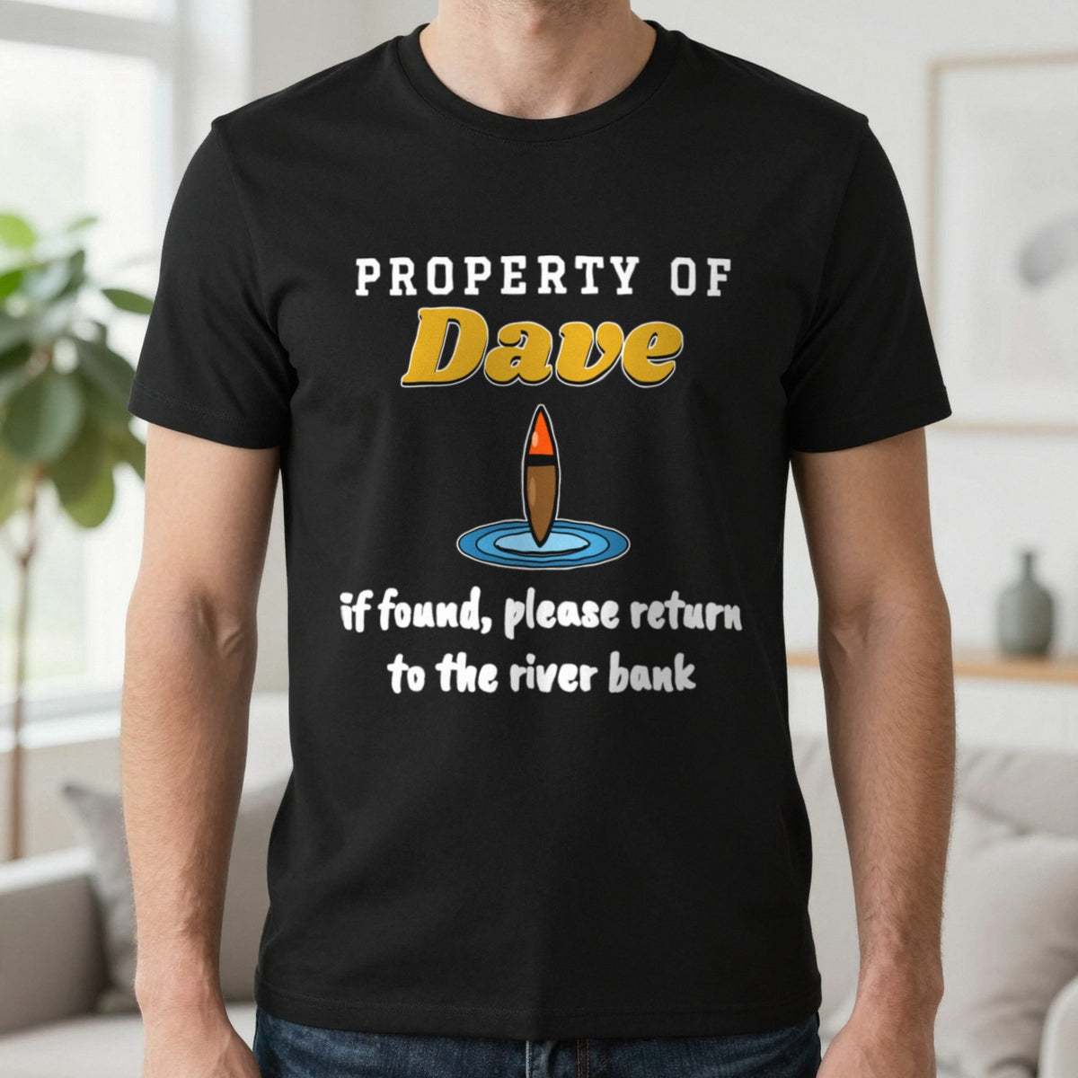 Personalised Property Of Angler T-Shirt & Sweatshirt T-Shirt in Black, worn, our photo