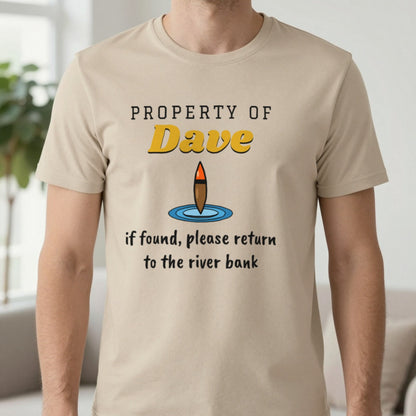 Personalised Property Of Angler T-Shirt & Sweatshirt T-Shirt in Sand, worn, our photo