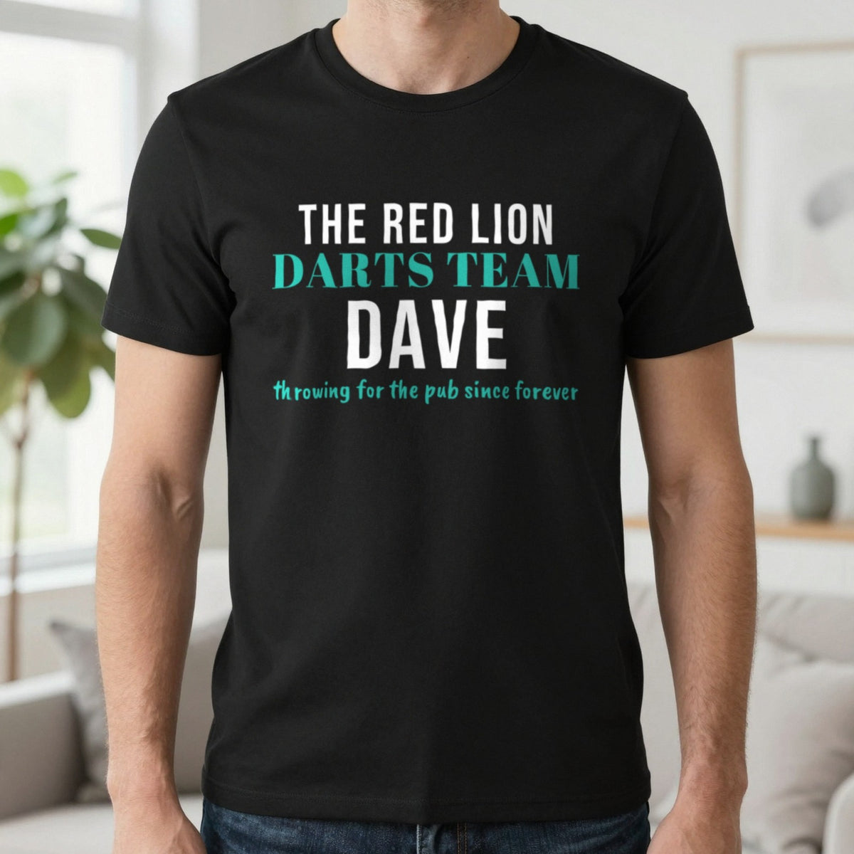 Personalised Pub Darts Team T-Shirt & Sweatshirt T-Shirt in Black, worn, our photo