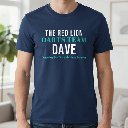 Personalised Pub Darts Team T-Shirt & Sweatshirt T-Shirt in Navy, worn, our photo