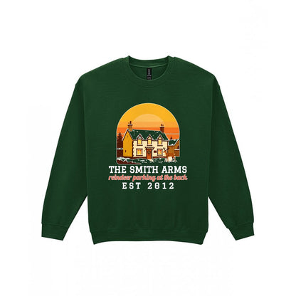 Personalised Christmas Pub Jumper & T-Shirt laid flat