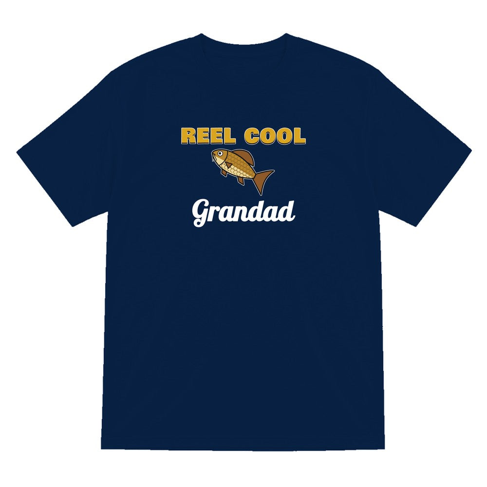 Personalised Reel Cool Grandad T-Shirt & Sweatshirt laid flat
