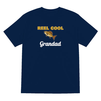 Personalised Reel Cool Grandad T-Shirt & Sweatshirt laid flat