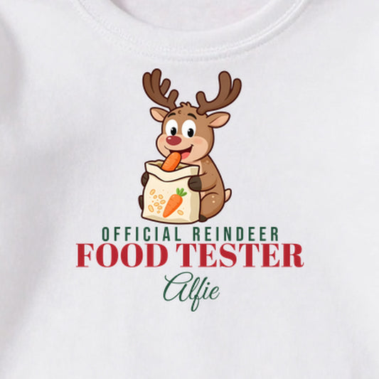 Reindeer Food Tester personalised print close-up