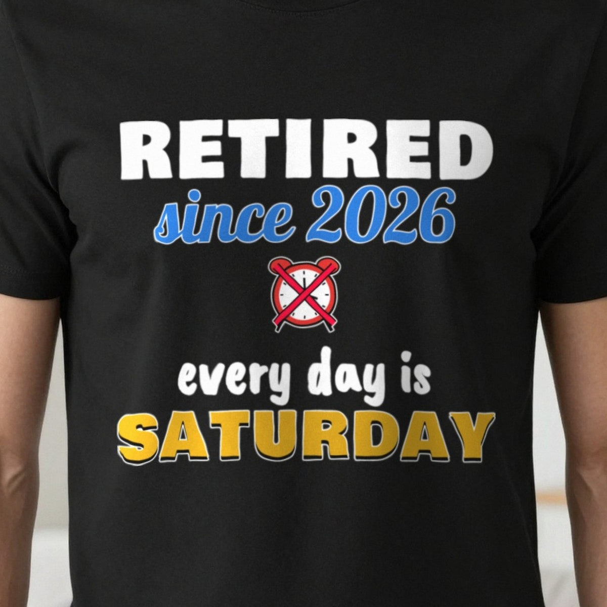 Personalised Retired Since Year T-Shirt print close-up, our photo
