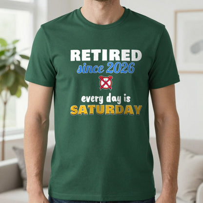 Personalised Retired Since Year T-Shirt T-Shirt in Forest Green, worn, our photo