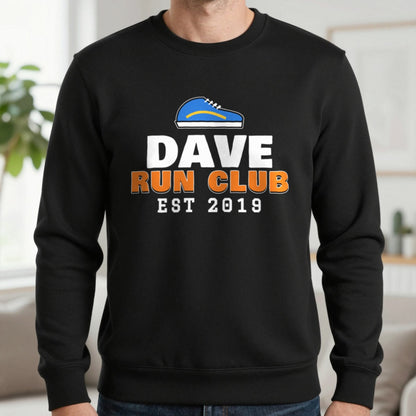 Personalised Run Club T-Shirt & Sweatshirt Sweatshirt in Black, worn, our photo