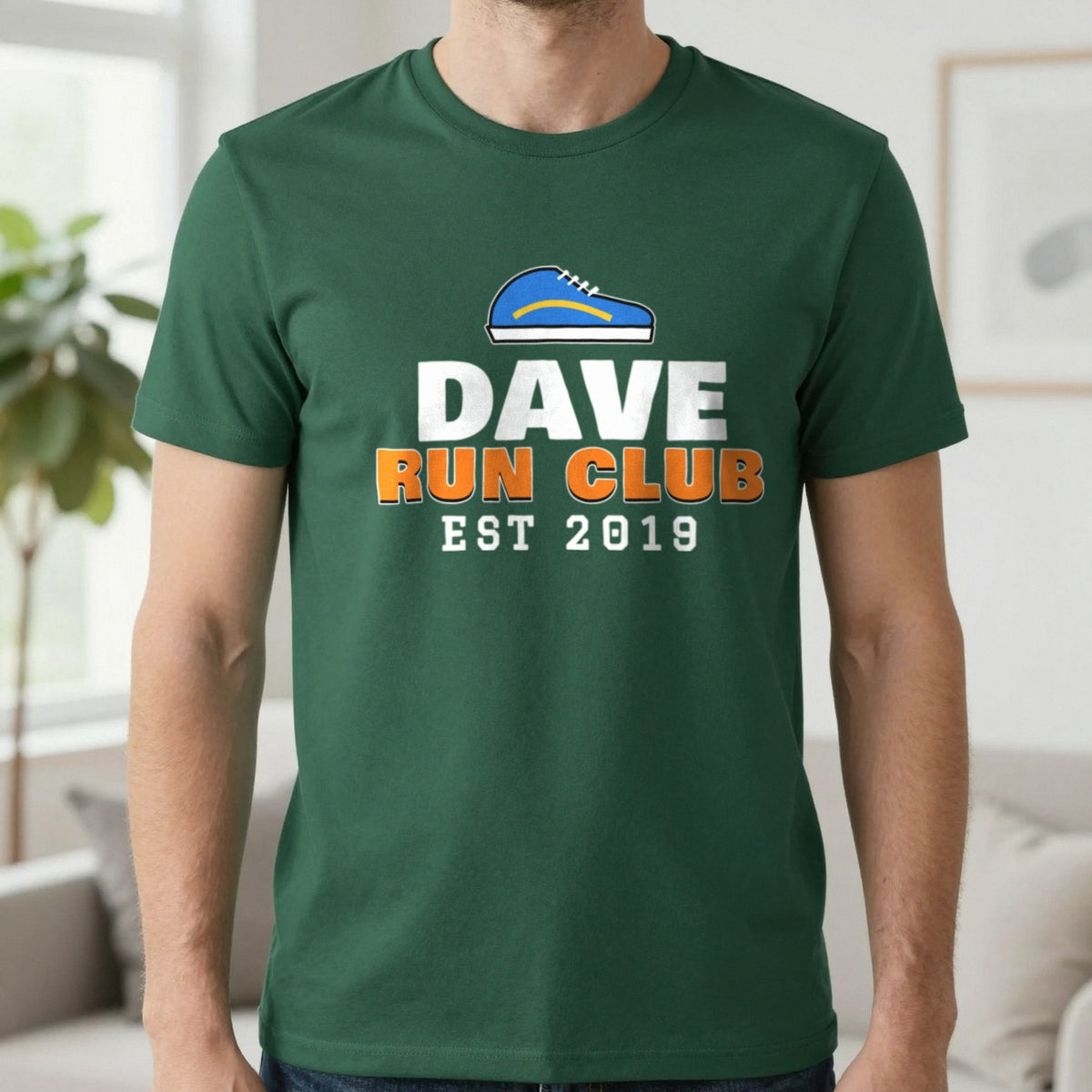 Personalised Run Club T-Shirt & Sweatshirt T-Shirt in Forest Green, worn, our photo