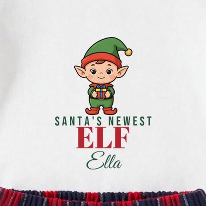Santa Newest Elf personalised print close-up