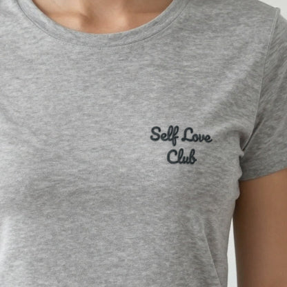 Self Love Club Sweatshirt, adult t-shirt in ash, embroidered