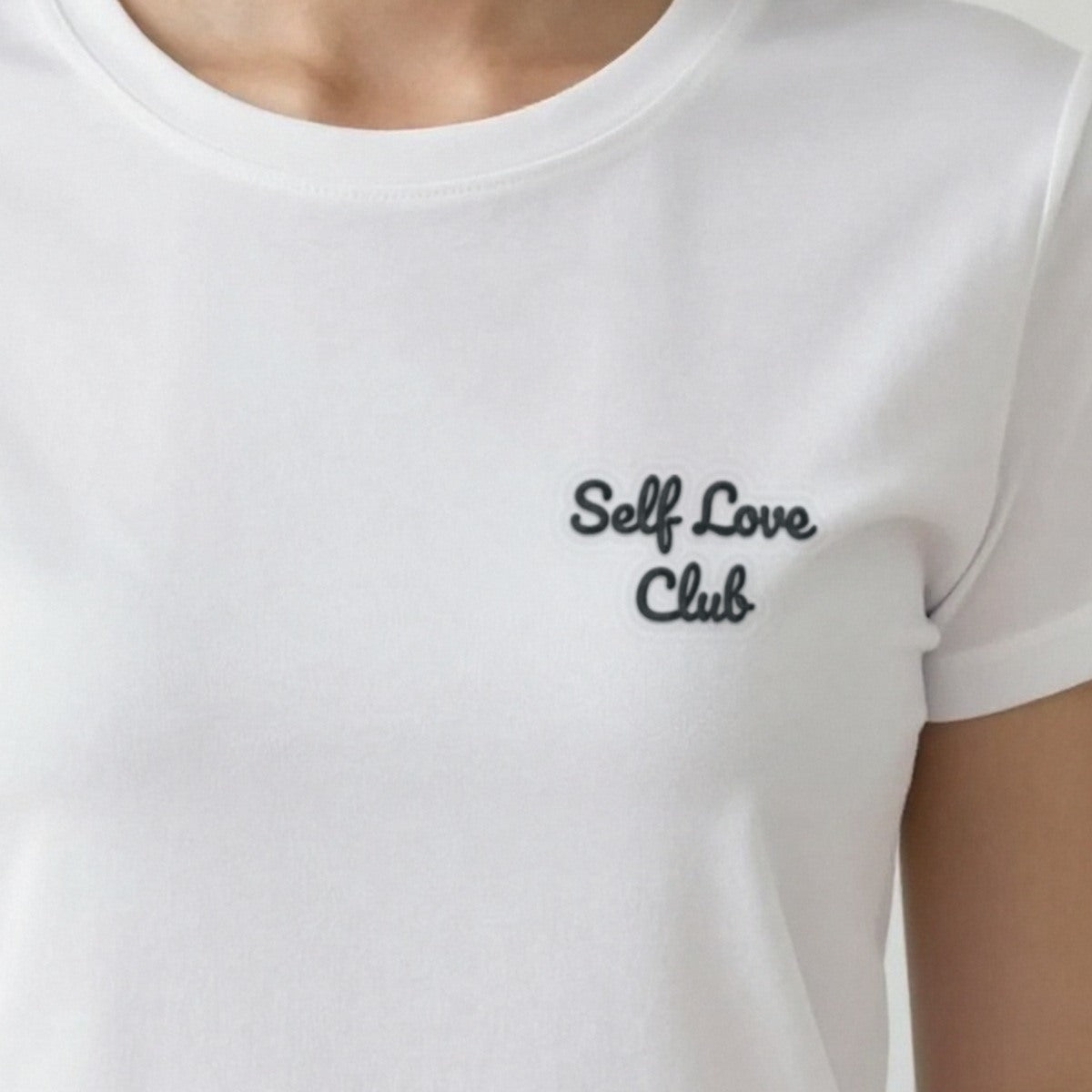 Self Love Club Sweatshirt, adult t-shirt in white, embroidered