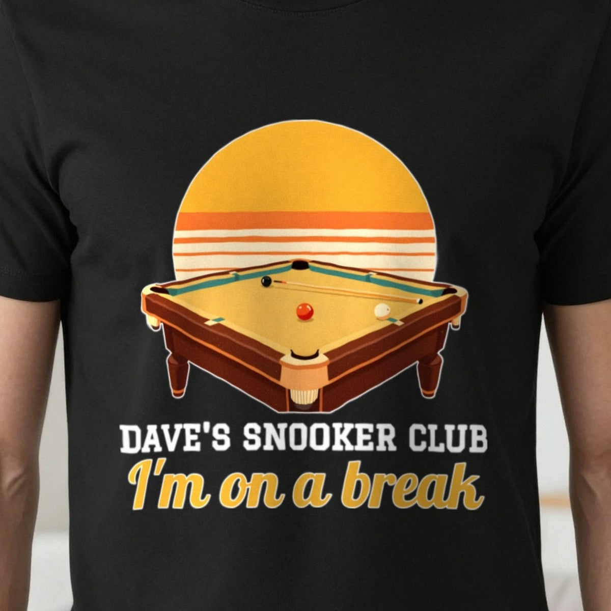 Personalised Snooker Club T-Shirt & Sweatshirt print close-up, our photo
