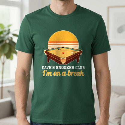 Personalised Snooker Club T-Shirt & Sweatshirt T-Shirt in Forest Green, worn, our photo