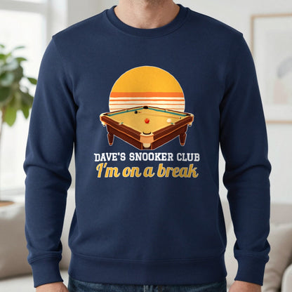 Personalised Snooker Club T-Shirt & Sweatshirt Sweatshirt in Navy, worn, our photo