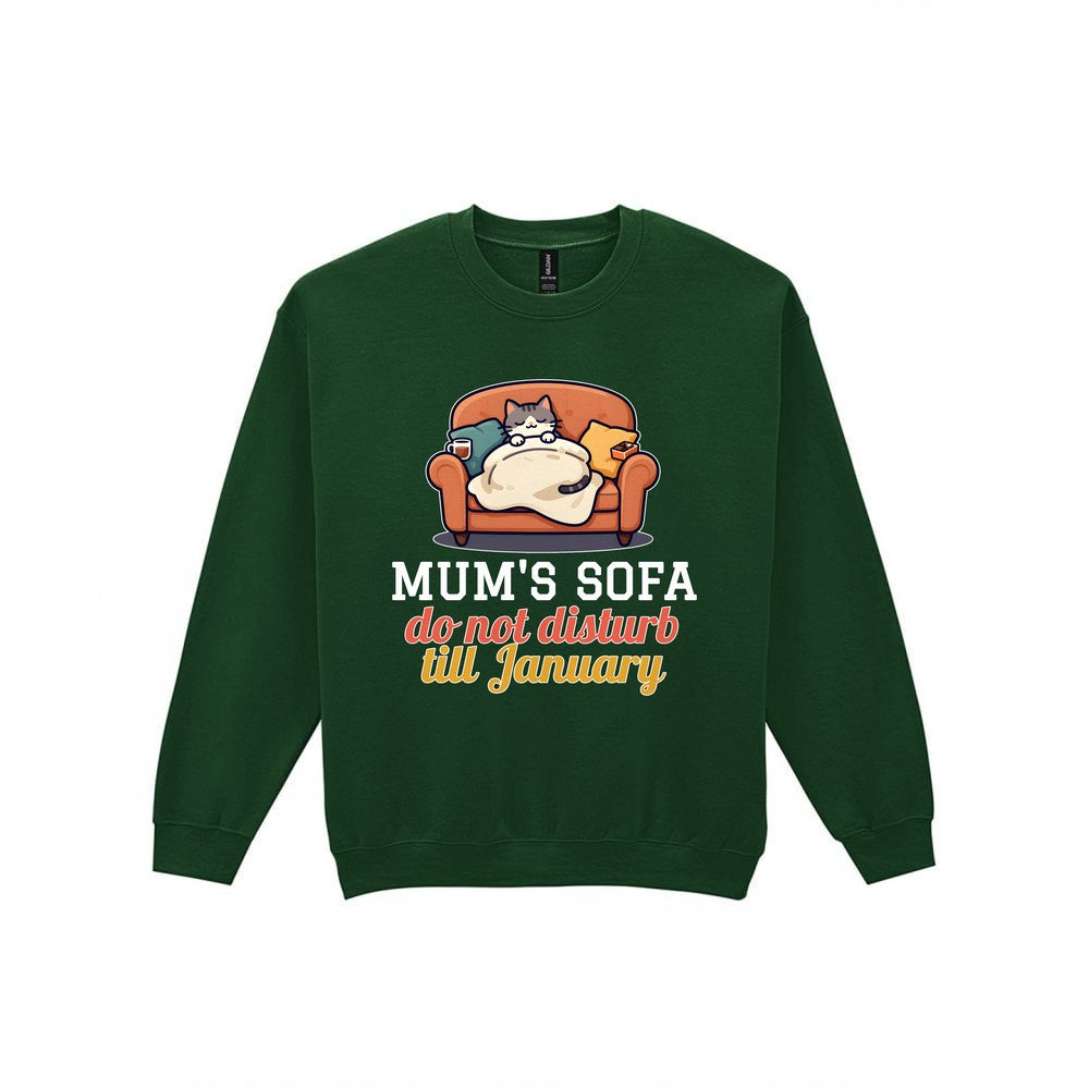Personalised Sofa Do Not Disturb Christmas Jumper & T-Shirt laid flat