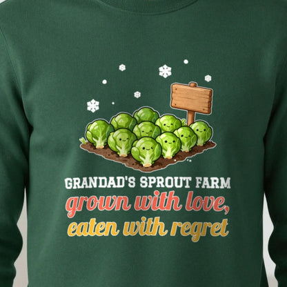 Personalised Sprout Farm Christmas Jumper & T-Shirt print close-up, our photo