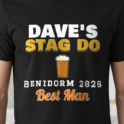 Personalised Stag Do T-Shirts print close-up, our photo