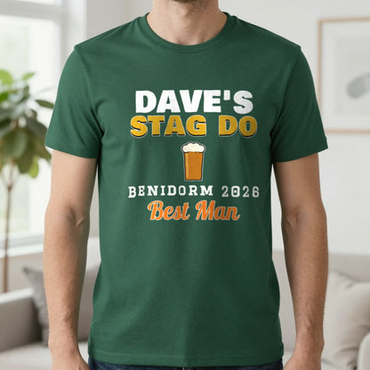 Personalised Stag Do T-Shirts T-Shirt in Forest Green, worn, our photo