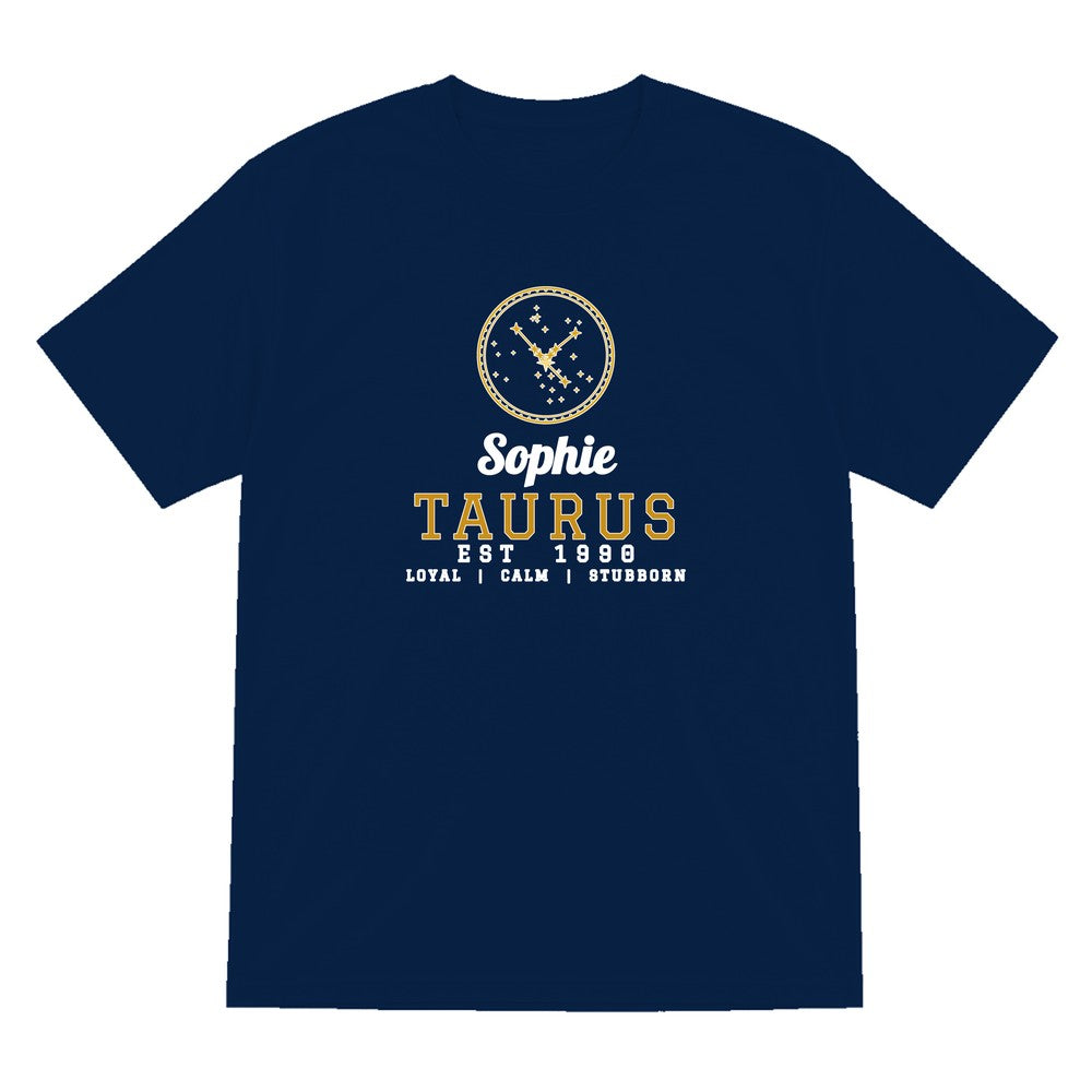 Personalised Taurus T-Shirt & Sweatshirt laid flat