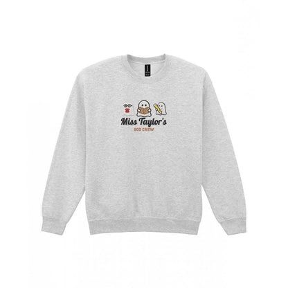 Personalised Teacher Halloween Embroidered Sweatshirt in Sport Grey