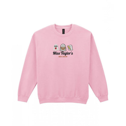 Personalised Teacher Halloween Embroidered Sweatshirt in Light Pink
