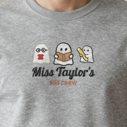 Personalised Teacher Halloween Embroidered Sweatshirt in another colour