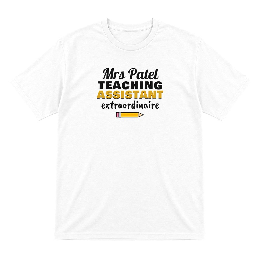 Personalised Teaching Assistant T-Shirt & Sweatshirt laid flat
