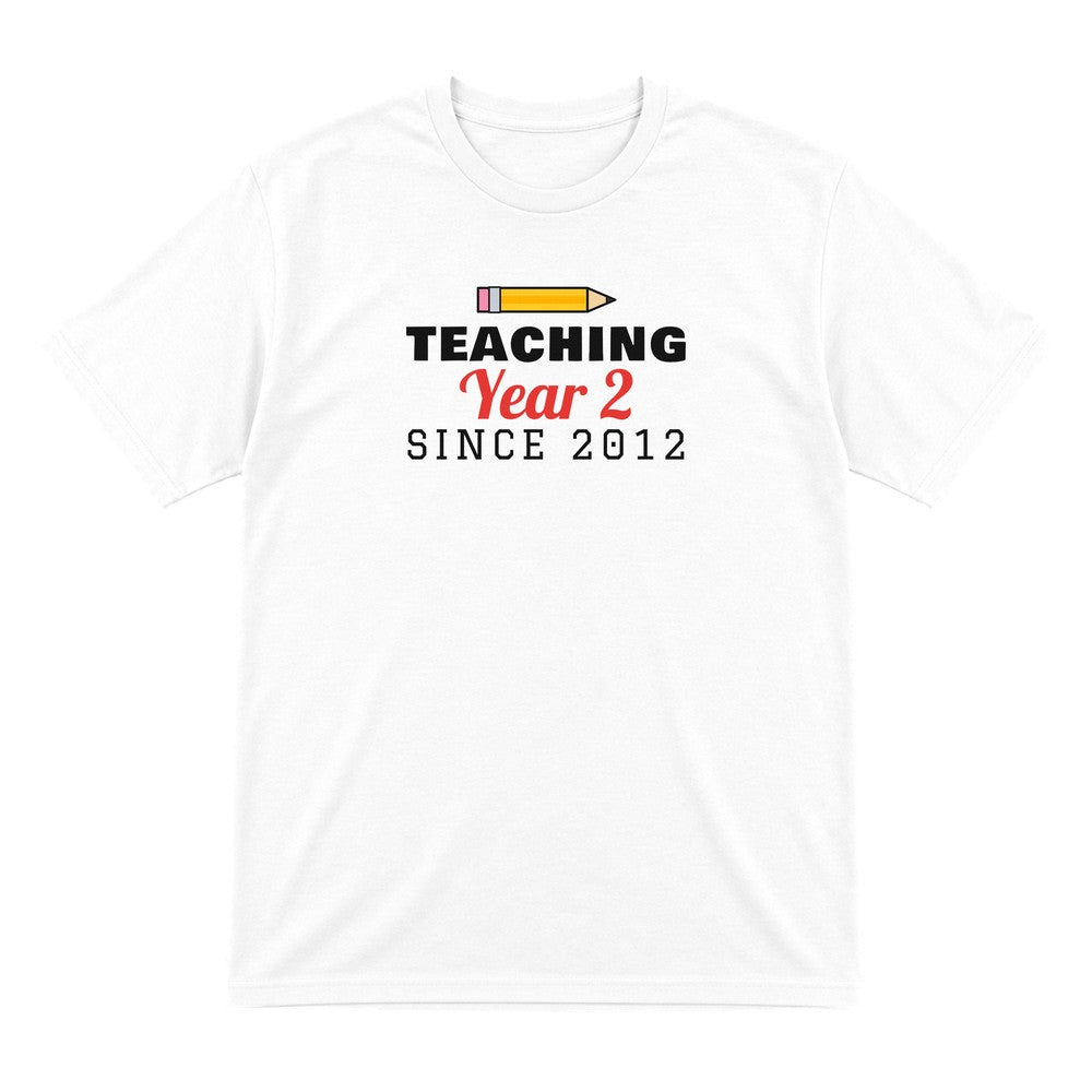 Personalised Teaching Since T-Shirt & Sweatshirt laid flat