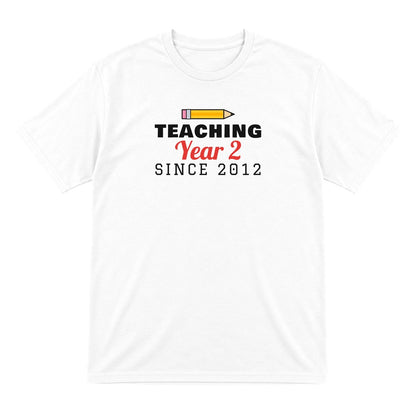 Personalised Teaching Since T-Shirt & Sweatshirt laid flat