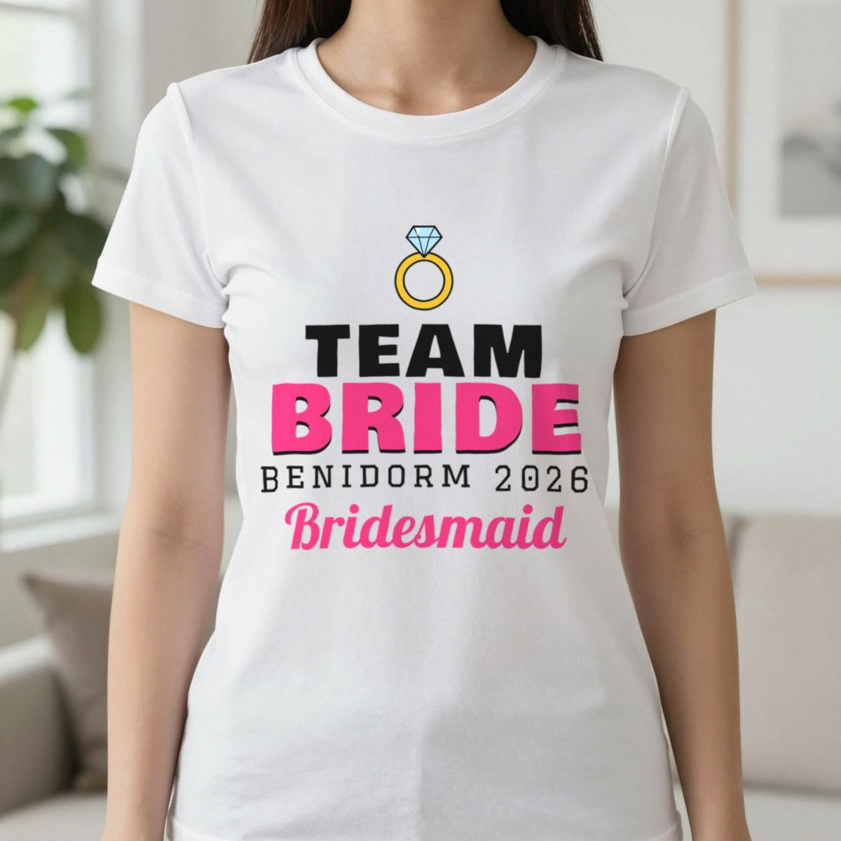 Personalised Team Bride T-Shirts T-Shirt in White, worn, our photo