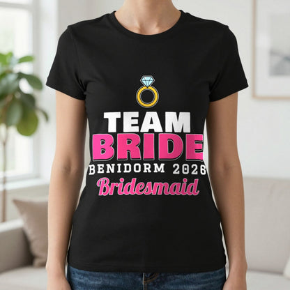 Personalised Team Bride T-Shirts T-Shirt in Black, worn, our photo