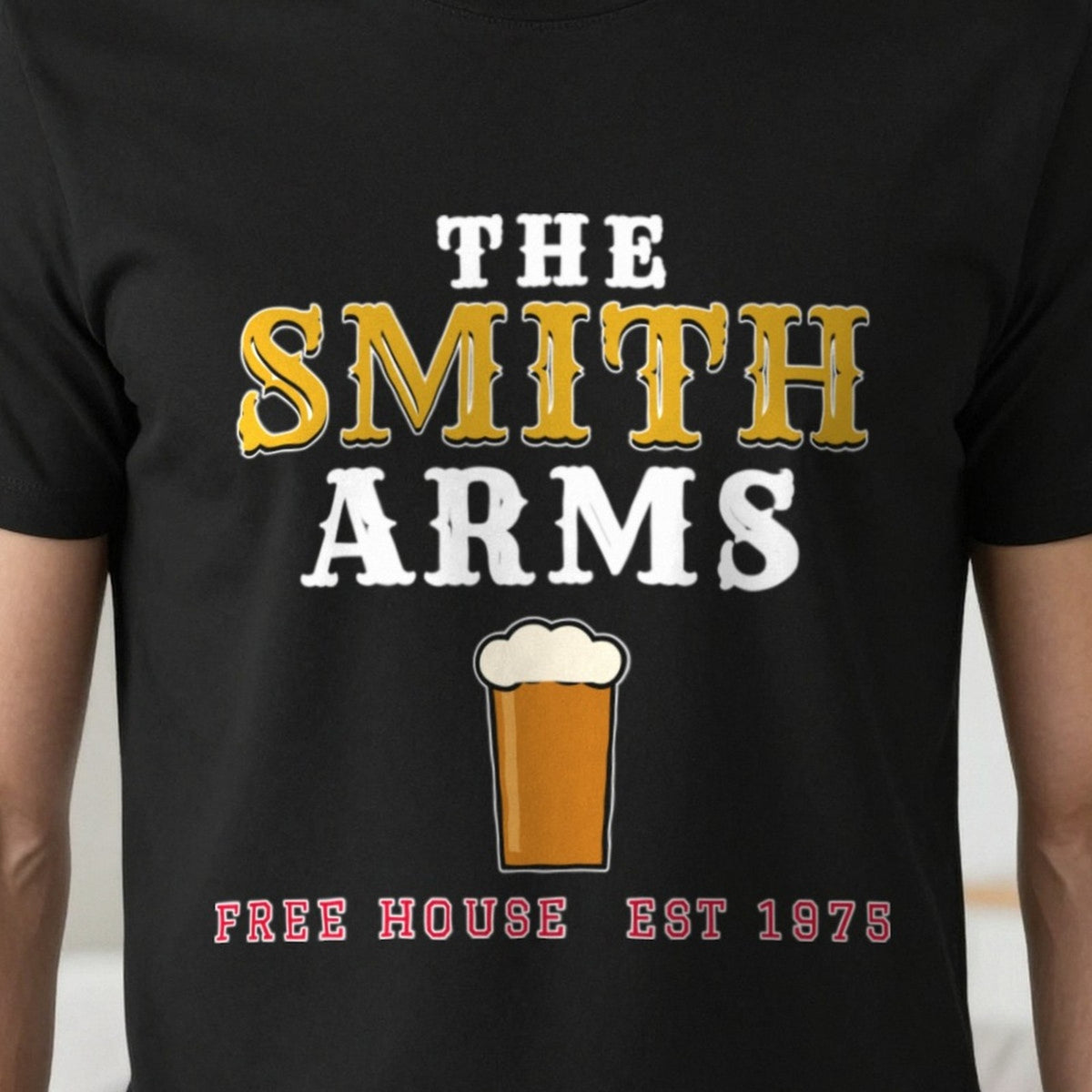 Personalised Pub Sign T-Shirt & Sweatshirt print close-up, our photo