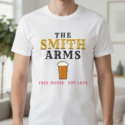 Personalised Pub Sign T-Shirt & Sweatshirt T-Shirt in White, worn, our photo