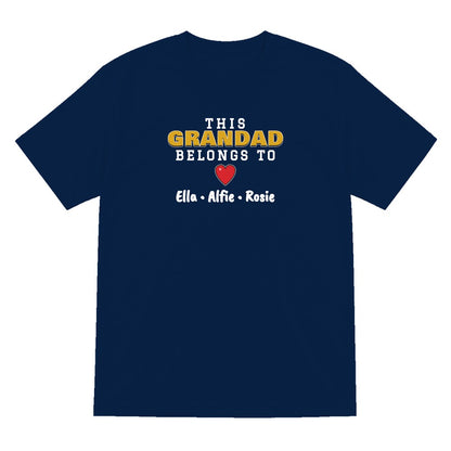Personalised This Grandad Belongs To T-Shirt & Sweatshirt laid flat