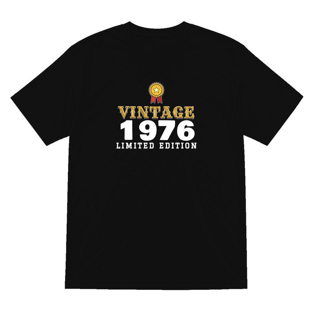 Personalised Vintage Year Limited Edition T-Shirt laid flat