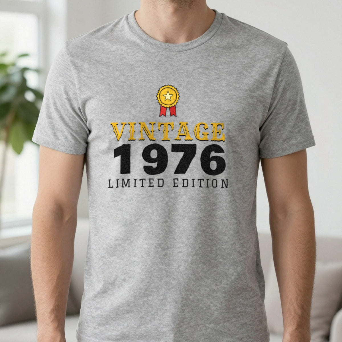 Personalised Vintage Year Limited Edition T-Shirt T-Shirt in Sport Grey, worn, our photo