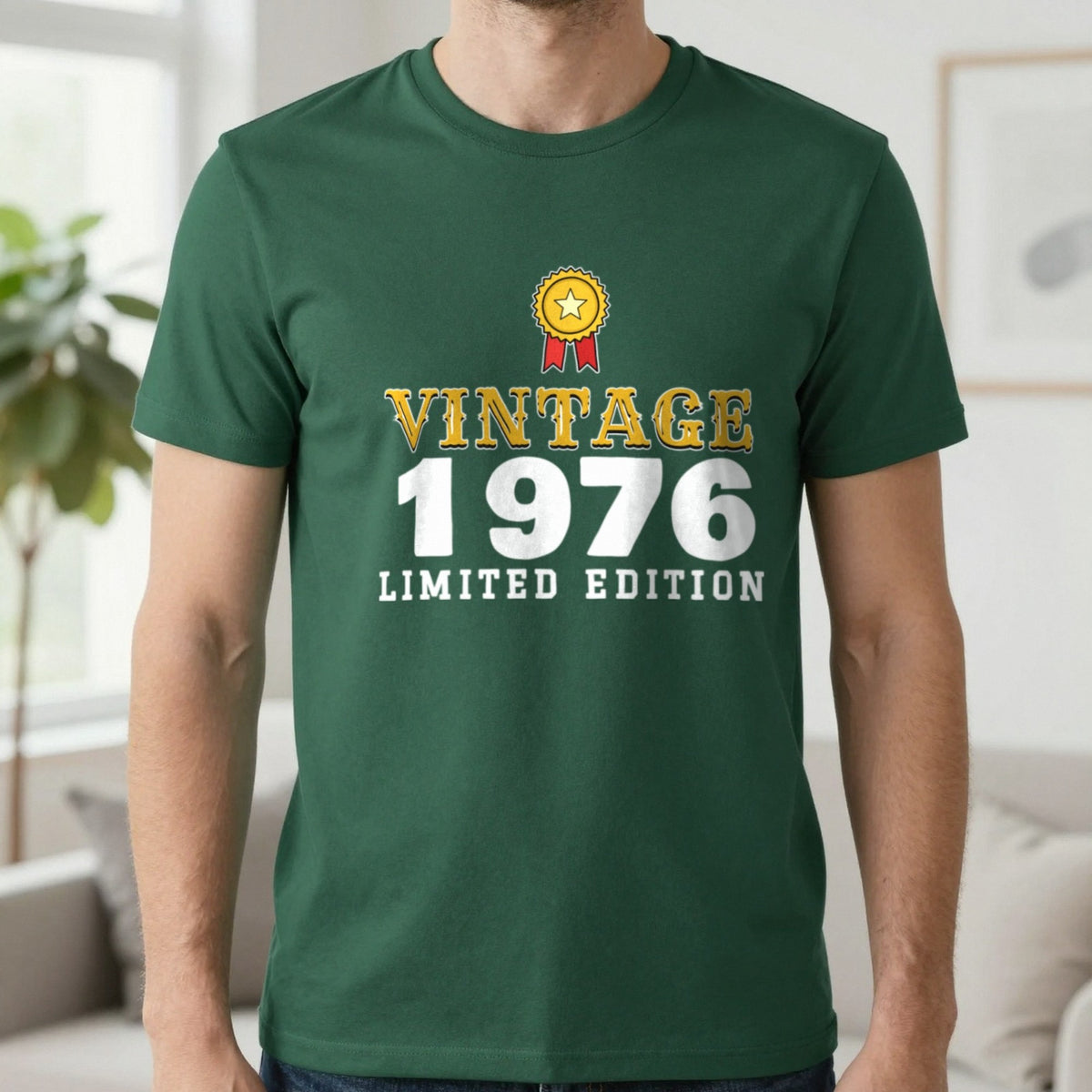 Personalised Vintage Year Limited Edition T-Shirt T-Shirt in Forest Green, worn, our photo