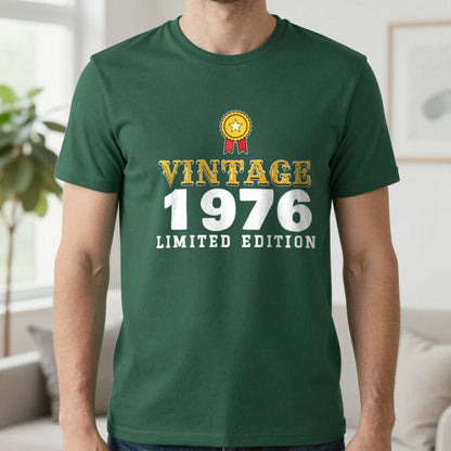 Personalised Vintage Year Limited Edition T-Shirt T-Shirt in Forest Green, worn, our photo