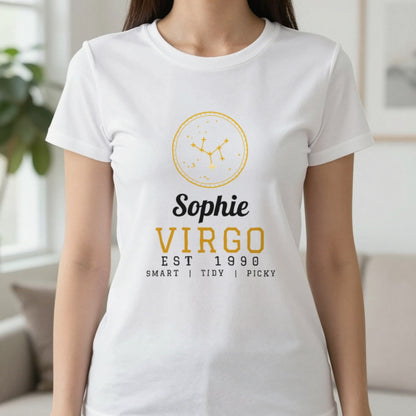 Personalised Virgo T-Shirt & Sweatshirt T-Shirt in White, worn, our photo