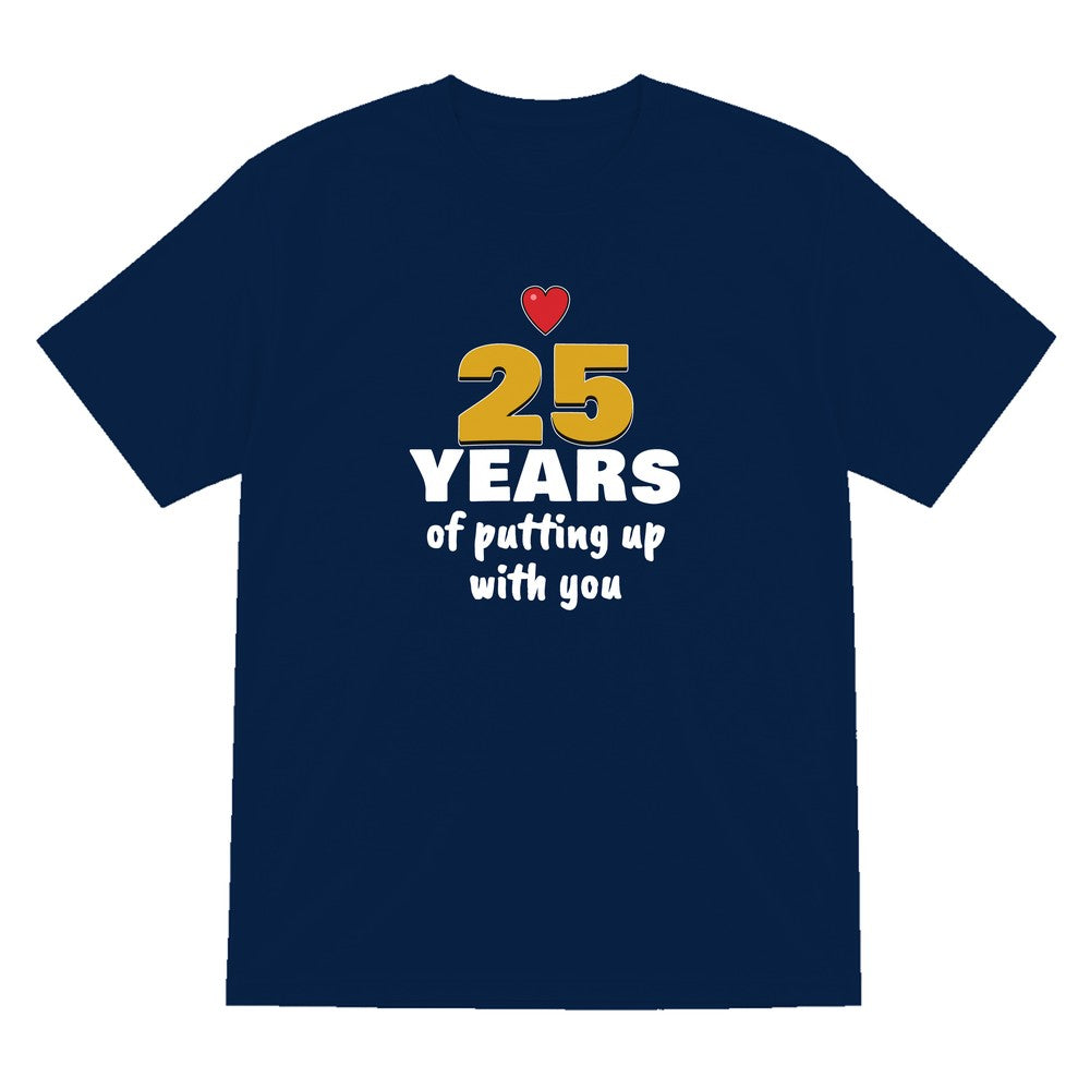 Personalised Years Of Putting Up With You T-Shirt laid flat