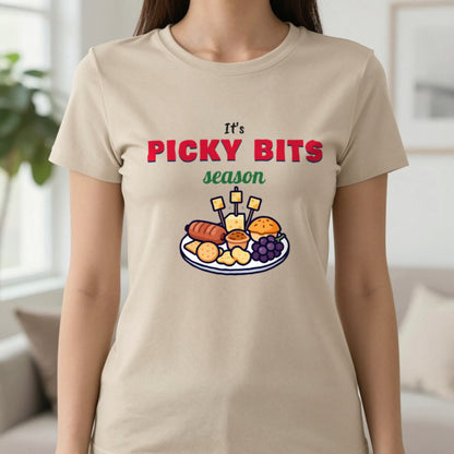 It's Picky Bits Season Christmas Jumper & T-Shirt in Sand (T-Shirt), worn, our photo