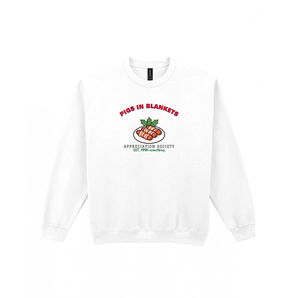 Pigs in Blankets Appreciation Society Christmas Jumper & T-Shirt Sweatshirt in White