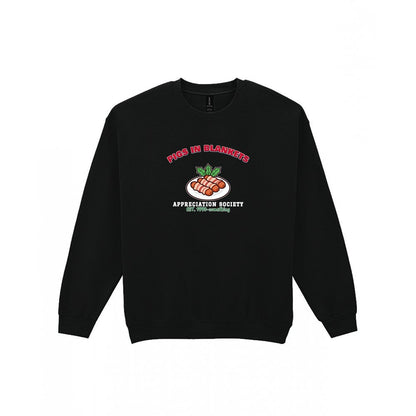 Pigs in Blankets Appreciation Society Christmas Jumper & T-Shirt Sweatshirt in Black