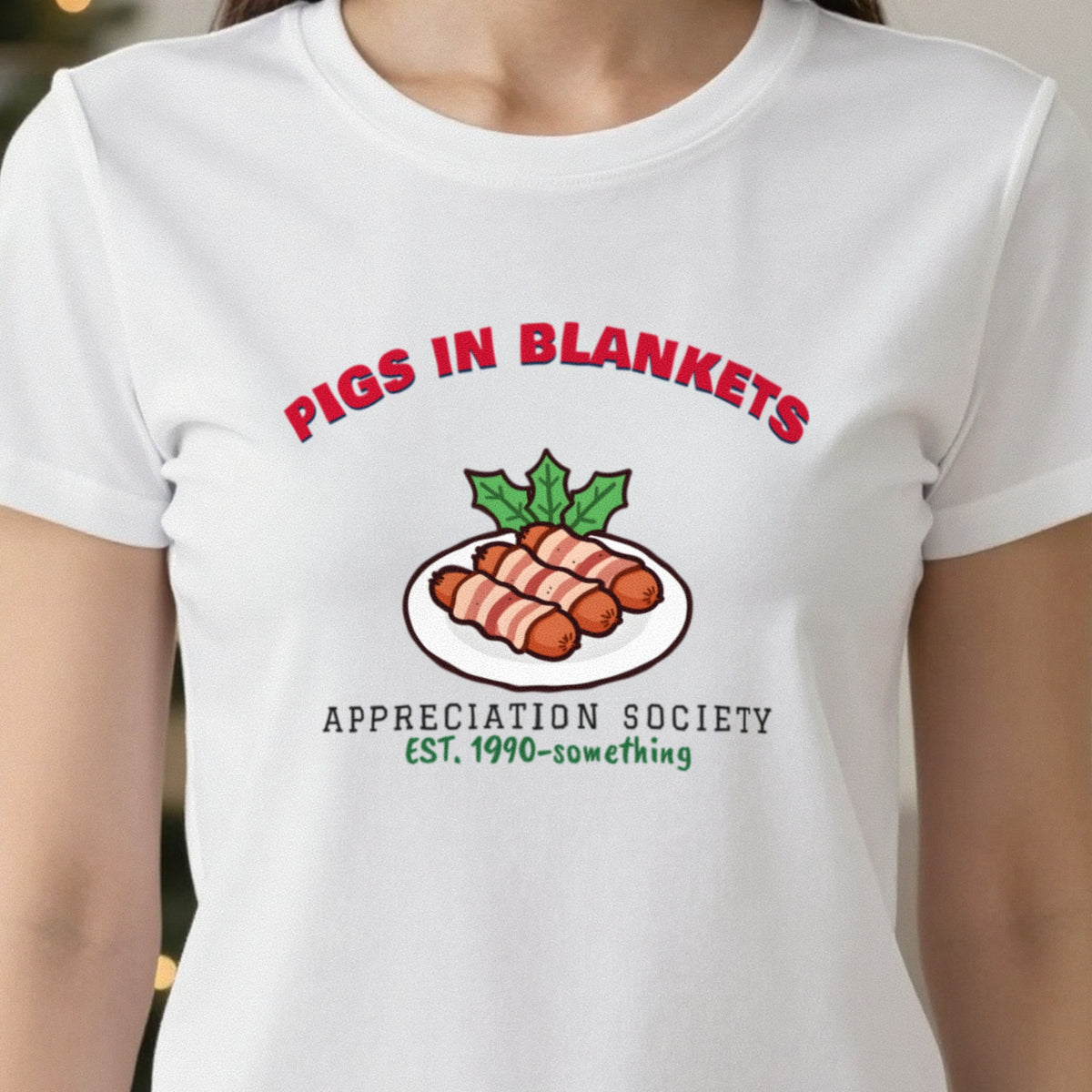 Pigs in Blankets Appreciation Society Christmas Jumper & T-Shirt in another colour