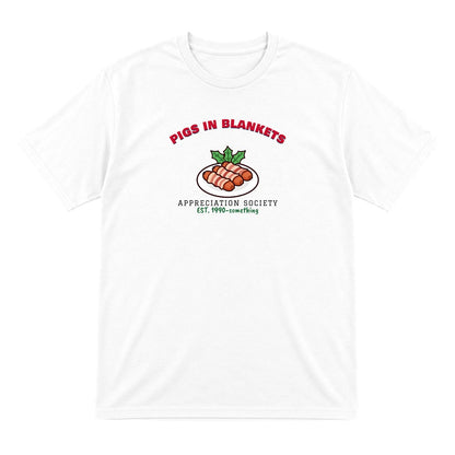 Pigs in Blankets Appreciation Society Christmas Jumper & T-Shirt T-Shirt in White