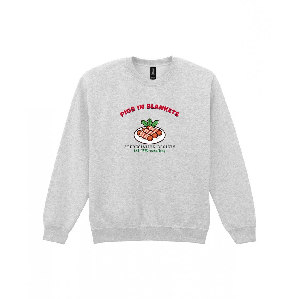 Pigs in Blankets Appreciation Society Christmas Jumper & T-Shirt Sweatshirt in Sport Grey