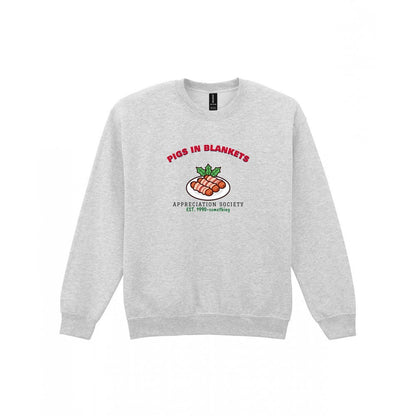 Pigs in Blankets Appreciation Society Christmas Jumper & T-Shirt Sweatshirt in Sport Grey