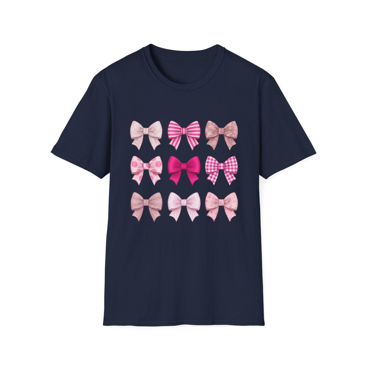 pink t-shirt with bow pattern design for women