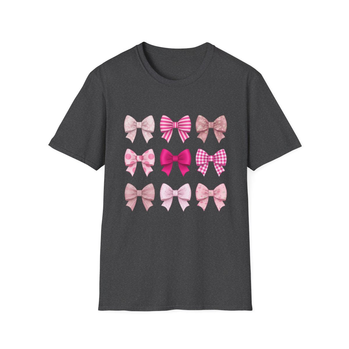 navy t-shirt with cute bow print for everyday wear