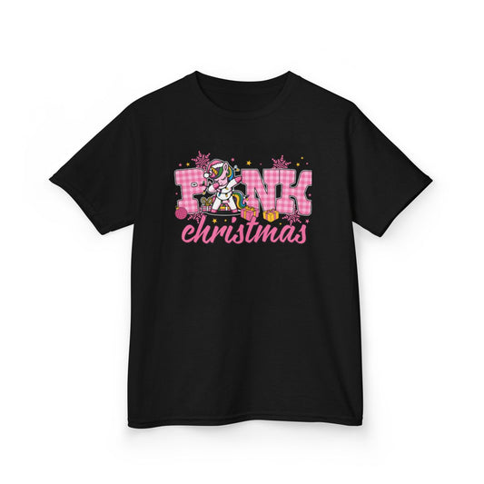 Pink Christmas Unicorn Kids T-Shirt - funny t-shirt by Cheeky Business